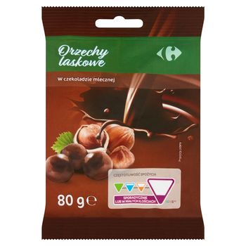 Carrefour Orzechy laskowe w czekoladzie mlecznej 80 g