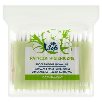 Carrefour Soft Patyczki higieniczne 160 sztuk