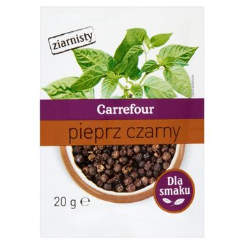 Carrefour Pieprz czarny ziarnisty 20 g