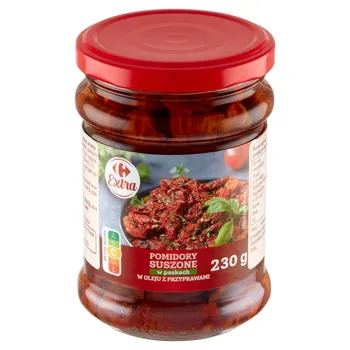Carrefour Extra Pomidory suszone w paskach w oleju z przyprawami 230 g