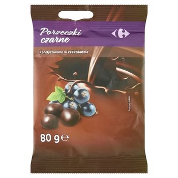 Carrefour Porzeczki czarne kandyzowane w czekoladzie 80 g
