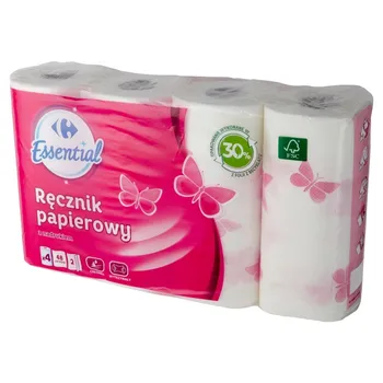 Carrefour Essential Ręcznik papierowy z nadrukiem 4 rolki