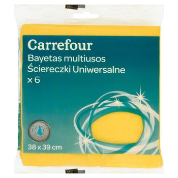 Carrefour Ściereczki uniwersalne 38 x 39 cm 6 sztuk