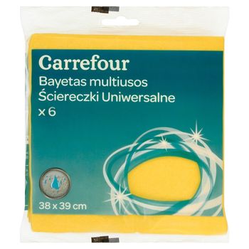 Carrefour Ściereczki uniwersalne 38 x 39 cm 6 sztuk