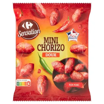 Carrefour Sensation Mini kiełbaski wieprzowe chorizo suszone 75 g