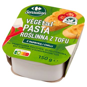 Carrefour Sensation Vegetal Pasta roślinna z tofu z papryką i chilli 150 g