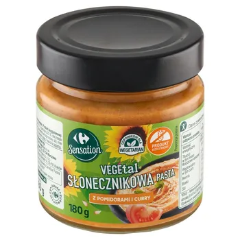 Carrefour Sensation Vegetal Słonecznikowa pasta z pomidorami i curry 180 g