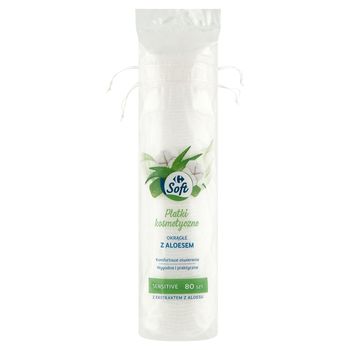 Carrefour Soft Płatki kosmetyczne 80 sztuk