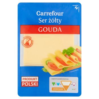 Carrefour Ser żółty Gouda plastry 300 g