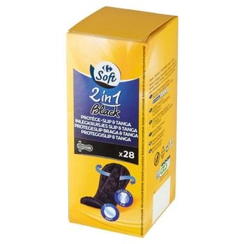 Carrefour Soft 2 in 1 Black Wkładki higieniczne 28 sztuk