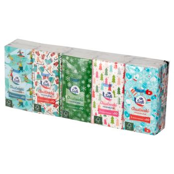 Carrefour Soft Chusteczki higieniczne 3-warstwowe 10 x 10 sztuk