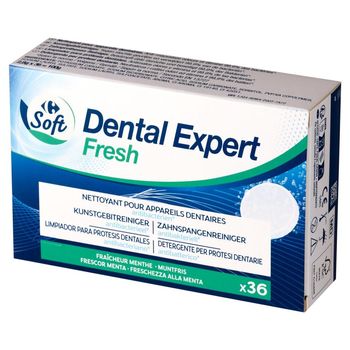 Carrefour Soft Dental Expert Fresh Środek do czyszczenia protez 100 g (36 x 2,8 g)