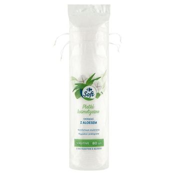 Carrefour Soft Płatki kosmetyczne 80 sztuk
