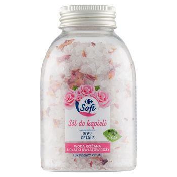Carrefour Soft Sól do kąpieli woda różana & płatki kwiatów róży 280 g