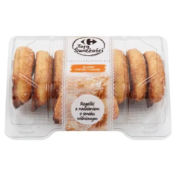 Carrefour Targ Świeżości Kruche rogaliki z nadzieniem o smaku wiśniowym 250 g