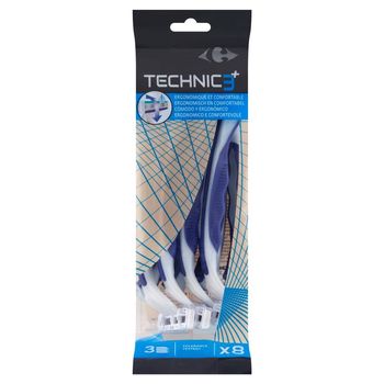 Carrefour Technic 3+ Jednorazowe maszynki do golenia 8 sztuk