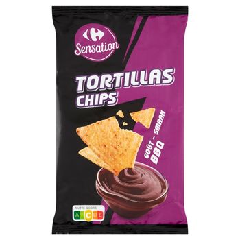 Carrefour Sensation Tortillas Chipsy kukurydziane o smaku sosu barbecue 150 g