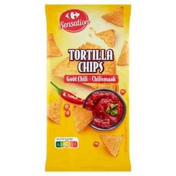 Carrefour Sensation Tortilla Chipsy o smaku chilli 200 g