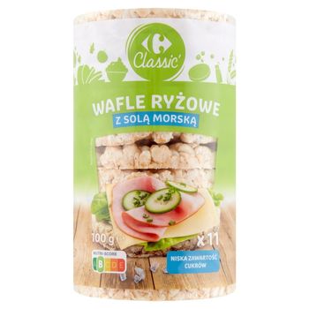 Carrefour Classic Wafle ryżowe z solą morską 100 g (11 sztuk)