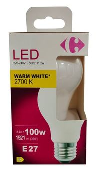 Carrefour Żarówka Led E27 11,2 W biały ciepły mleczna