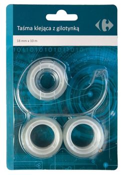 CARREFOUR Zestaw 3 taśm klejących z gilotynką 376198