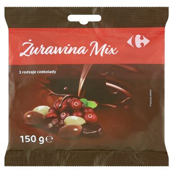 Carrefour Żurawina mix 3 rodzaje czekolady 150 g