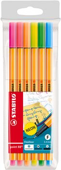 Cienkopis STABILO point 88 neon etui 6 szt.