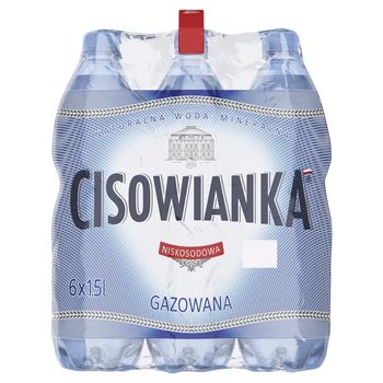 Cisowianka Naturalna woda mineralna gazowana niskosodowa 6 x 1,5 l