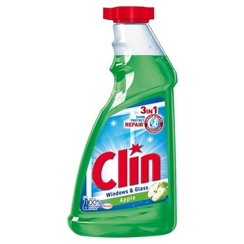 Clin Apple Płyn do mycia powierzchni szklanych opakowanie uzupełniające 500 ml
