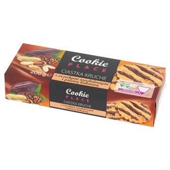 Cookie Place Ciastka kruche z orzechami arachidowymi i polewą kakaową 200 g