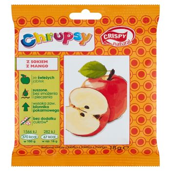 Crispy Natural Chrupsy Suszone chipsy z jabłka z sokiem z mango 18 g