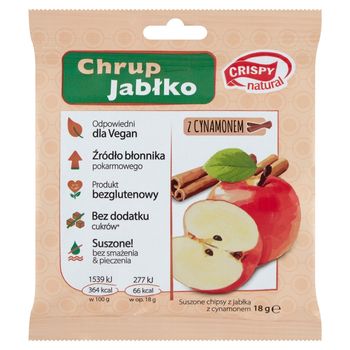 Crispy Natural Suszone chipsy z jabłka z cynamonem 18 g