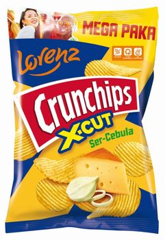 Crunchips X-Cut Chipsy ziemniaczane o smaku ser-cebula 200 g