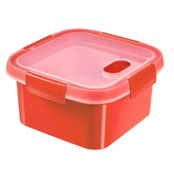 Curver Smart Eco Microwave Pojemnik kwadratowy z pokrywą 1.1 l czerwony