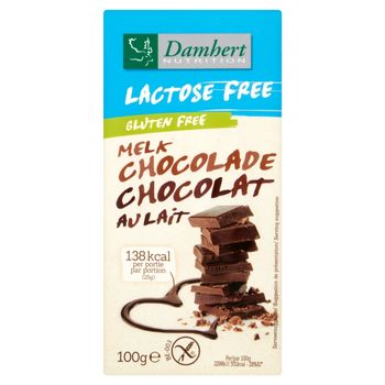 Damhert Nutrition Czekolada mleczna bez laktozy i glutenu 100 g
