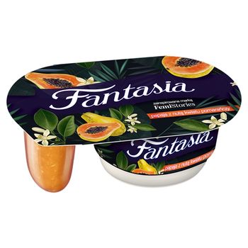 Danone Fantasia Premium Jogurt kremowy papaja-kwiat pomarańczy 122 g