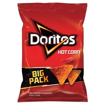 Doritos Hot Corn Chipsy kukurydziane typu nachos o smaku ostrej papryki 180 g