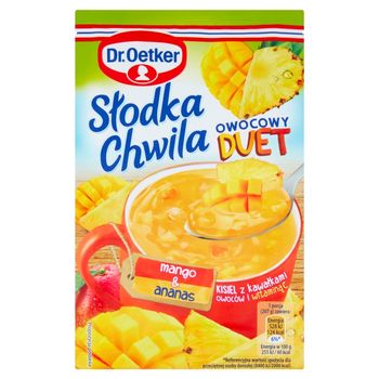 Dr. Oetker Słodka Chwila Owocowy Duet Kisiel z kawałkami owoców i witaminą C mango & ananas 32 g