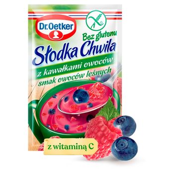 Dr. Oetker Słodka Chwila Kisiel z kawałkami owoców bez glutenu smak owoców leśnych 31,5 g