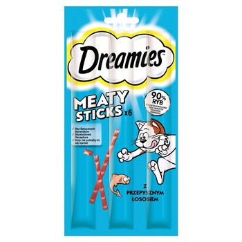 Dreamies Meaty Sticks Karma uzupełniająca dla kotów z łososiem 30 g (6 x 5 g)