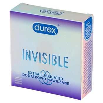 Durex Invisible Dodatkowo nawilżane Prezerwatywy 3 sztuki