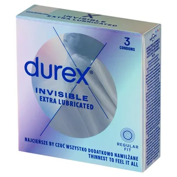 Durex Invisible Extra Lubricated Prezerwatywy 3 sztuki