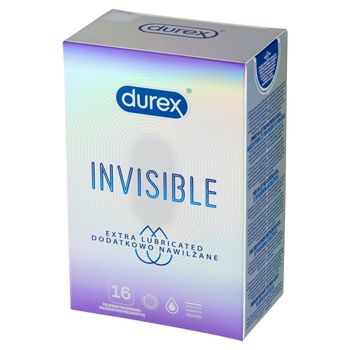Durex Invisible Dodatkowo nawilżane Prezerwatywy 16 sztuk