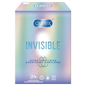 Durex Invisible Prezerwatywy dodatkowo nawilżane 24 sztuki