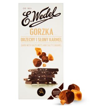 E. Wedel Czekolada gorzka orzechy i słony karmel 100 g