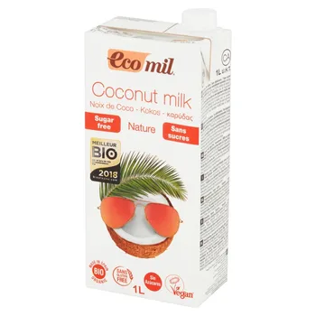 EcoMil Napój kokosowy bez cukru 1 l