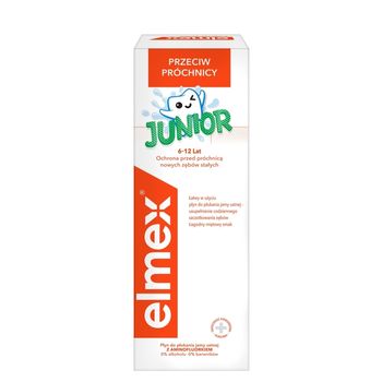 elmex Junior Płyn do płukania jamy ustnej dla dzieci 6-12 lat bez alkoholu 400 ml