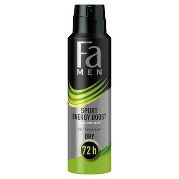 Fa Men Sport Energy Boost 72h Antyperspirant w sprayu o pobudzającym zapachu imbiru i cytryny 150 ml