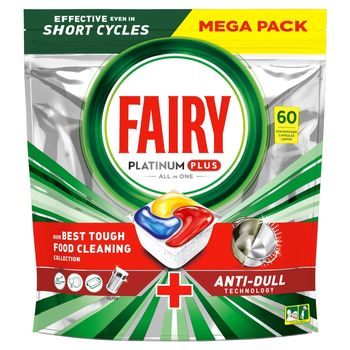Fairy Platinum Plus Cytryna Tabletki do zmywarki All In One, 60 tabletek