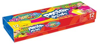 Farby plakatowe PATIO Farby plakatowe 12 kol. 20 ml Neon Colorino Kids 
